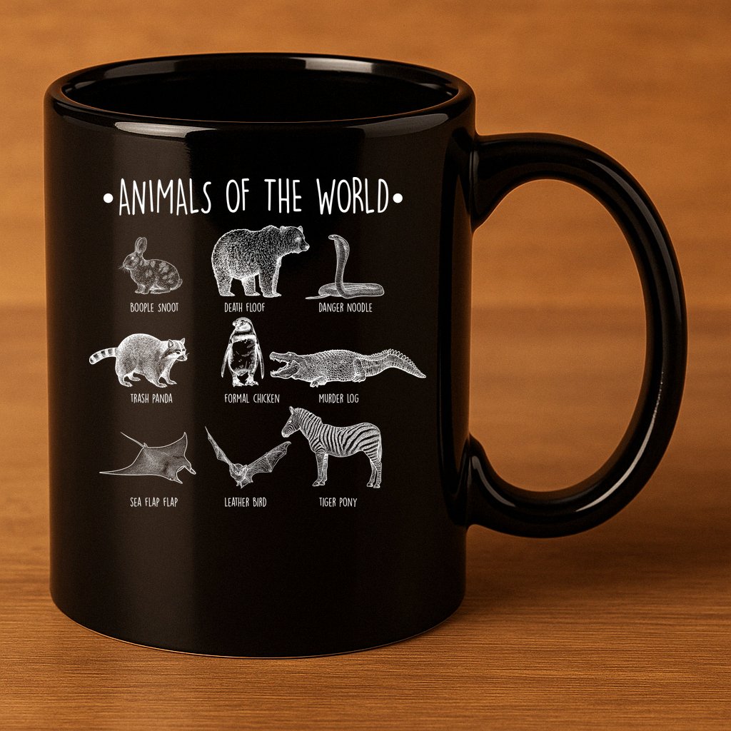 Animals Of the World Funny Wildlife 11oz C Handle Ceramic Mug