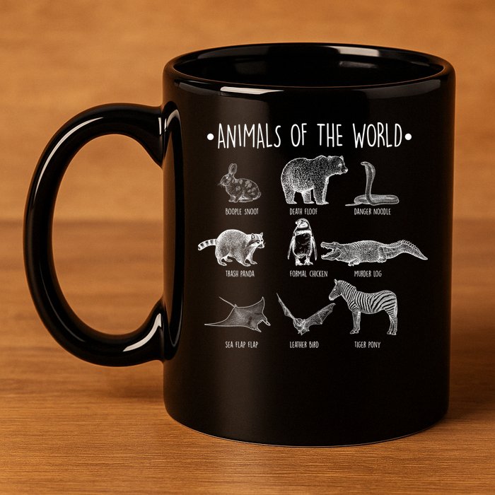 Animals Of the World Funny Wildlife 11oz C Handle Ceramic Mug
