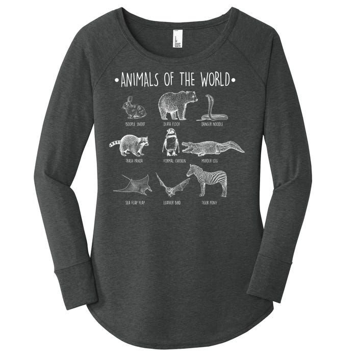 Animals Of the World Funny Wildlife Women's Perfect Tri Tunic Long Sleeve Shirt