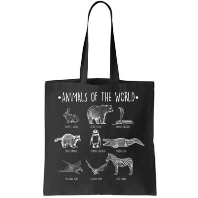 Animals Of the World Funny Wildlife Tote Bag