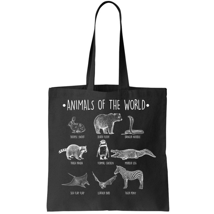 Animals Of the World Funny Wildlife Tote Bag