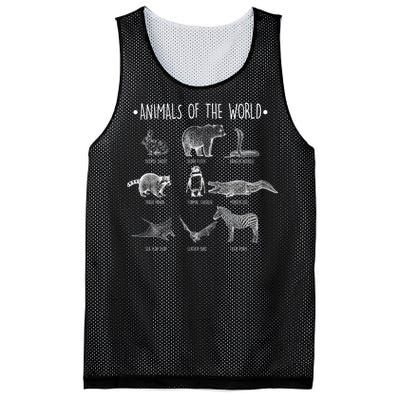 Animals Of the World Funny Wildlife Mesh Reversible Basketball Jersey Tank