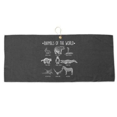 Animals Of the World Funny Wildlife Large Microfiber Waffle Golf Towel