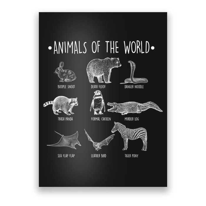 Animals Of the World Funny Wildlife Poster