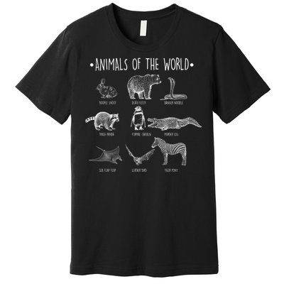 Animals Of the World Funny Wildlife Premium T-Shirt