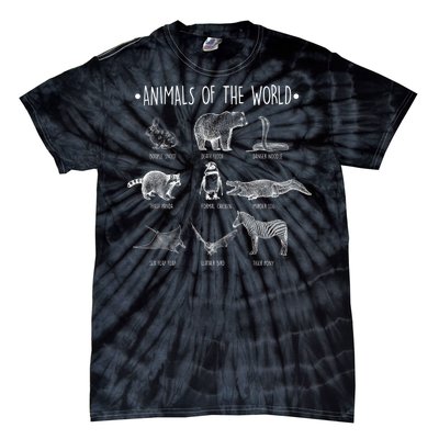 Animals Of the World Funny Wildlife Tie-Dye T-Shirt