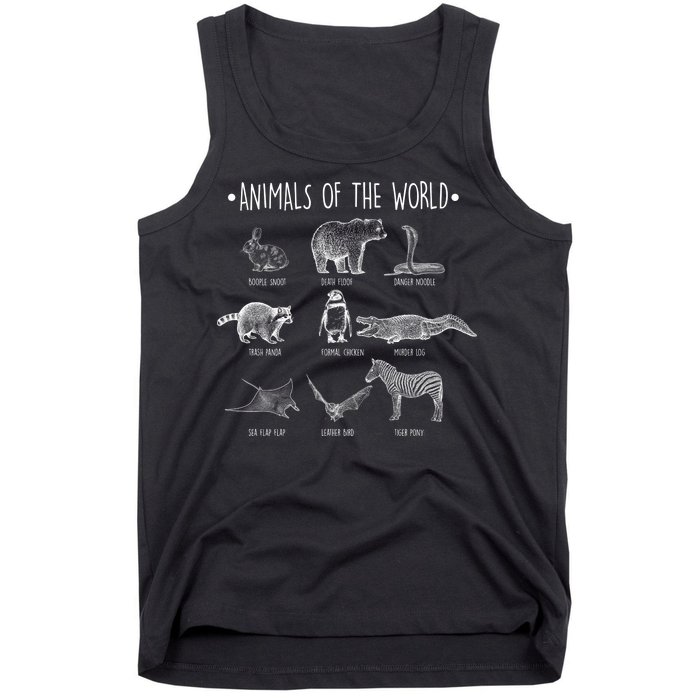 Animals Of the World Funny Wildlife Tank Top