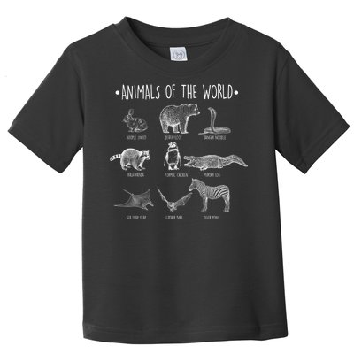 Animals Of the World Funny Wildlife Toddler T-Shirt