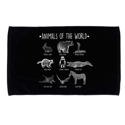 Animals Of the World Funny Wildlife Microfiber Hand Towel