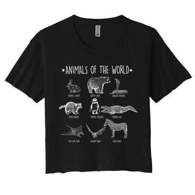 Animals Of the World Funny Wildlife Crop Top