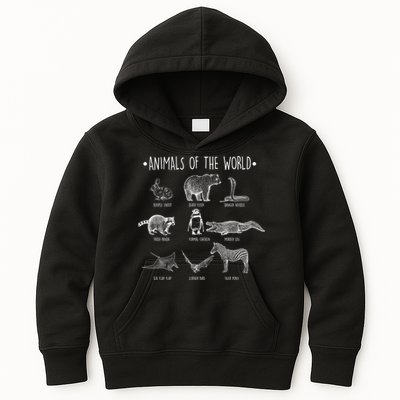 Animals Of the World Funny Wildlife Kids Hoodie