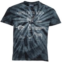 Animals Of the World Funny Wildlife Kids Tie-Dye T-Shirt