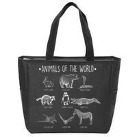 Animals Of the World Funny Wildlife Zip Tote Bag