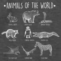 Animals Of the World Funny Wildlife Vector Backpack