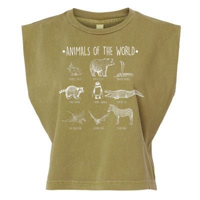 Animals Of the World Funny Wildlife Garment-Dyed Women's Muscle Tee