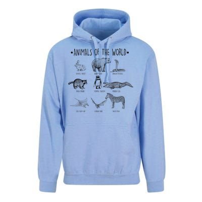 Animals Of the World Funny Wildlife Unisex Surf Hoodie