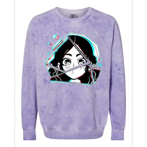 Anime Broken Glass Sparkle Eyes Colorblast Crewneck Sweatshirt