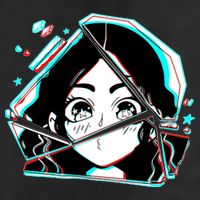 Anime Broken Glass Sparkle Eyes 7 Panel Mesh Trucker Snapback Hat
