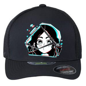 Anime Broken Glass Sparkle Eyes Flexfit Unipanel Trucker Cap