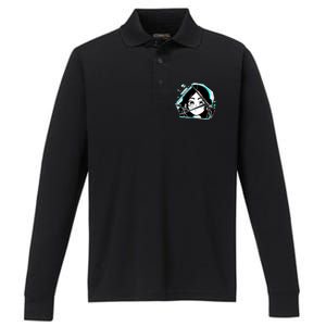 Anime Broken Glass Sparkle Eyes Performance Long Sleeve Polo