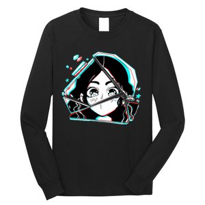 Anime Broken Glass Sparkle Eyes Long Sleeve Shirt