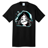 Anime Broken Glass Sparkle Eyes Tall T-Shirt