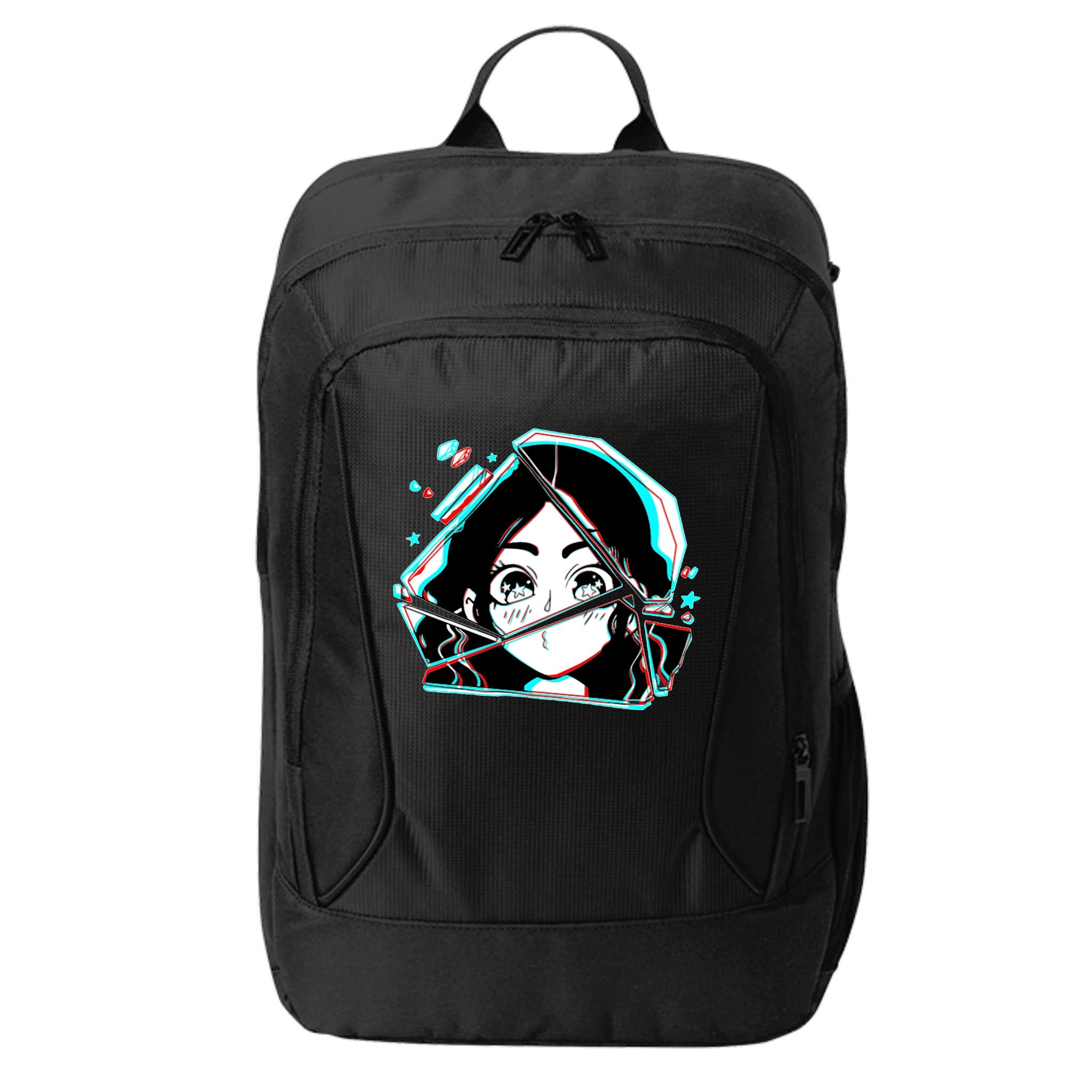 Anime Broken Glass Sparkle Eyes City Backpack