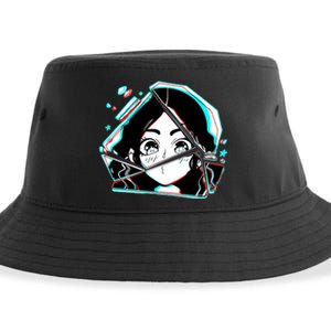 Anime Broken Glass Sparkle Eyes Sustainable Bucket Hat