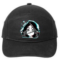 Anime Broken Glass Sparkle Eyes 7-Panel Snapback Hat