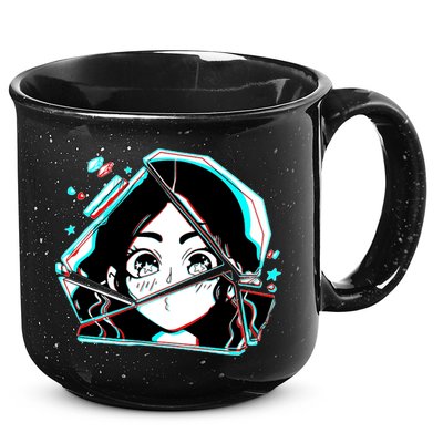 Anime Broken Glass Sparkle Eyes 15oz Campfire Ceramic Mug