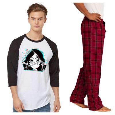 Anime Broken Glass Sparkle Eyes Raglan Sleeve Pajama Set