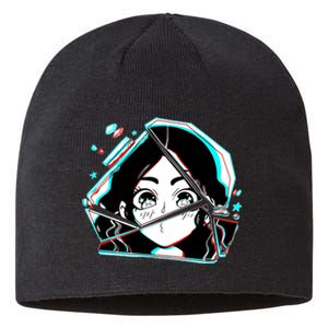 Anime Broken Glass Sparkle Eyes Sustainable Beanie