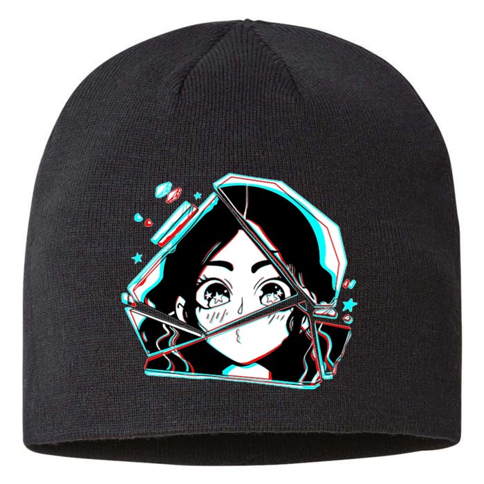 Anime Broken Glass Sparkle Eyes Sustainable Beanie