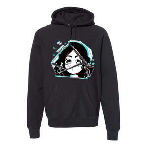 Anime Broken Glass Sparkle Eyes Premium Hoodie