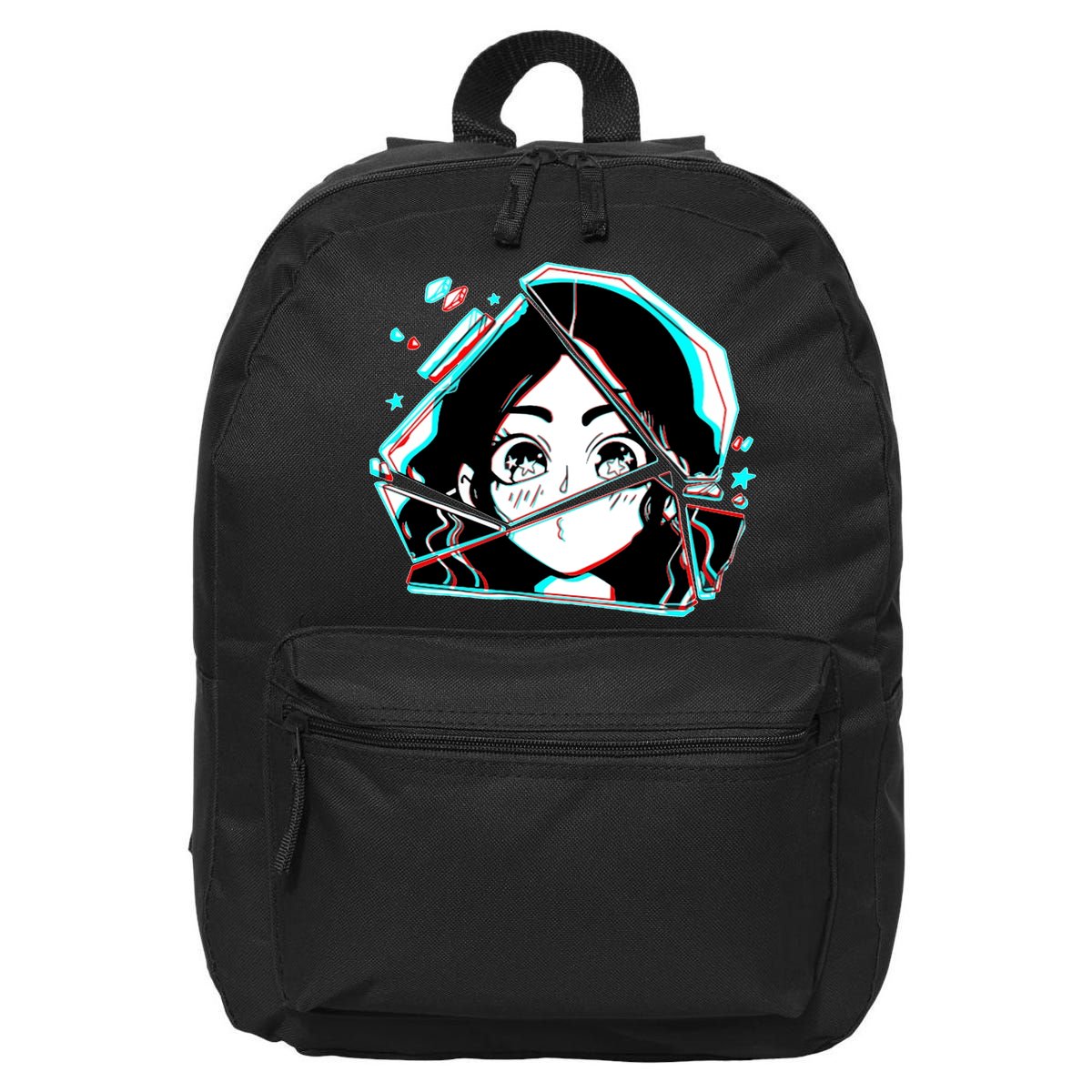 Anime Broken Glass Sparkle Eyes 16 in Basic Backpack