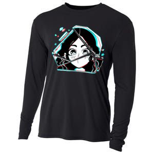 Anime Broken Glass Sparkle Eyes Cooling Performance Long Sleeve Crew