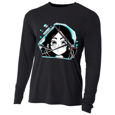 Anime Broken Glass Sparkle Eyes Cooling Performance Long Sleeve Crew