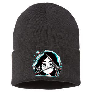 Anime Broken Glass Sparkle Eyes Sustainable Knit Beanie