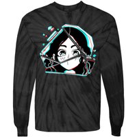 Anime Broken Glass Sparkle Eyes Tie-Dye Long Sleeve Shirt