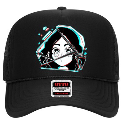 Anime Broken Glass Sparkle Eyes Trucker Hat