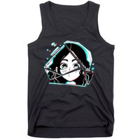 Anime Broken Glass Sparkle Eyes Tank Top