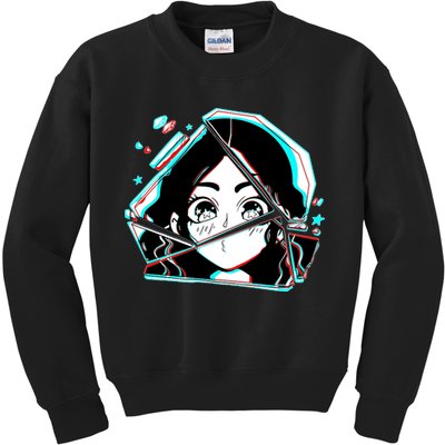 Anime Broken Glass Sparkle Eyes Kids Sweatshirt
