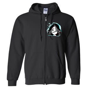 Anime Broken Glass Sparkle Eyes Full Zip Hoodie