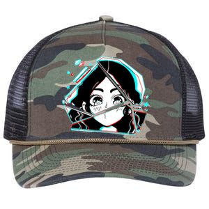 Anime Broken Glass Sparkle Eyes Retro Rope Trucker Hat Cap