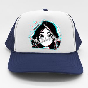 Anime Broken Glass Sparkle Eyes Trucker Hat