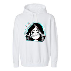 Anime Broken Glass Sparkle Eyes Garment-Dyed Fleece Hoodie