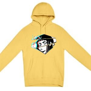 Anime Eyes Broken Glass Premium Pullover Hoodie