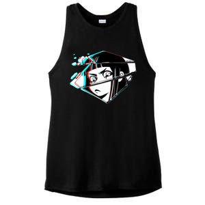 Anime Eyes Broken Glass Ladies PosiCharge Tri-Blend Wicking Tank