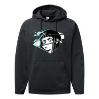 Anime Eyes Broken Glass Performance Fleece Hoodie