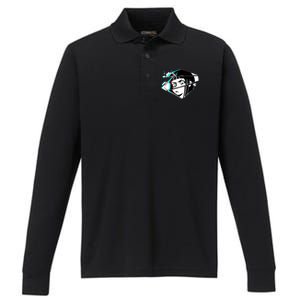 Anime Eyes Broken Glass Performance Long Sleeve Polo